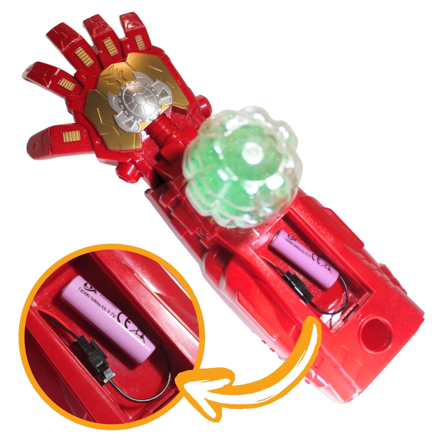 IRON MAN RUKA na vodní gelové kuličky