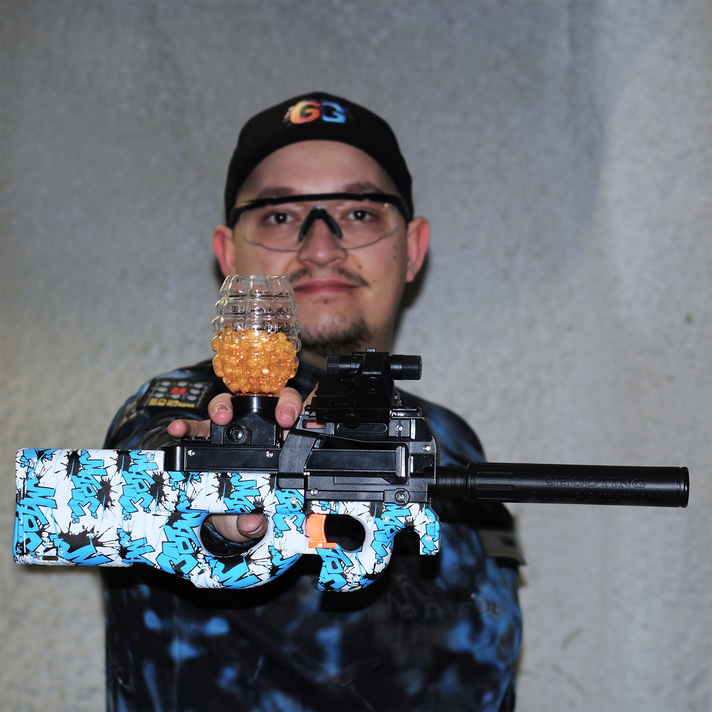 P90 Mini für Wassergelbälle blau