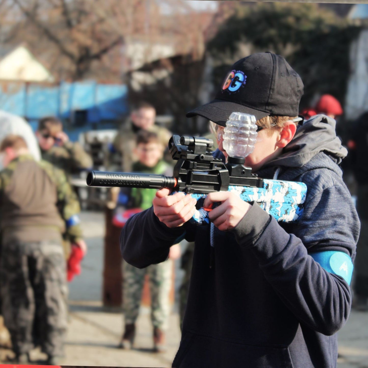 P90 Mini na vodní gelové kuličky modrá